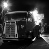 The custom built Citroen H van at night